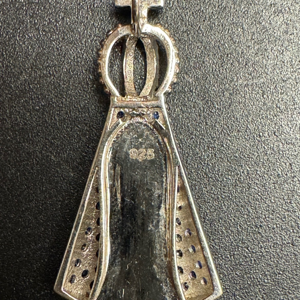 925 Sterling Silver Nossa Senhora Aparecida Pendant - Picture 2 of 5